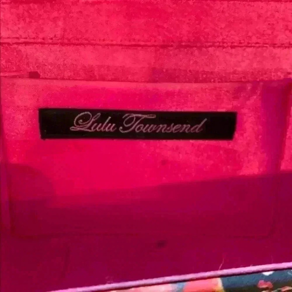 Lulu Townsend Floral Clutch Pink and Black - Picture 3 of 4